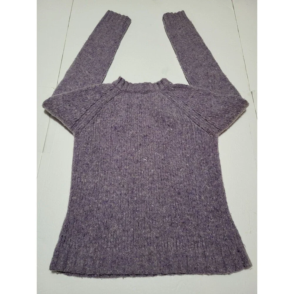 (#L7) Old Navy Knit V-neck Pullover Sweater Youth Size Medium Purple Lambs Wool